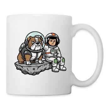 Astronaut Dog Bulldog Space Humor - Mug - white - Right