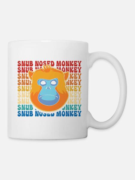 Stupsnasenaffe Affe Schimpanse - Tasse - Weiß