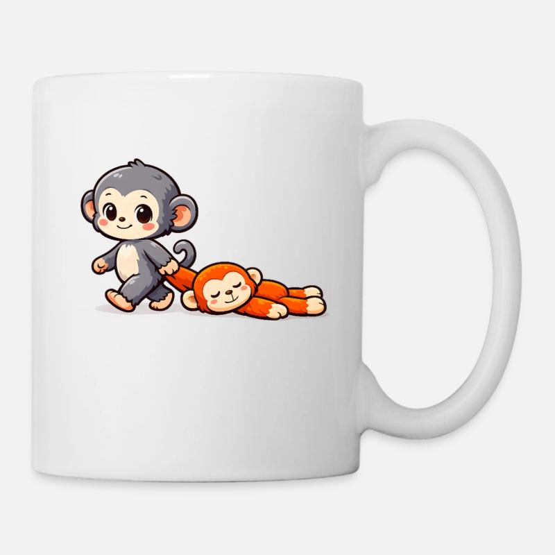 Bébé Singe Coup de Poing - Mug blanc - blanc
