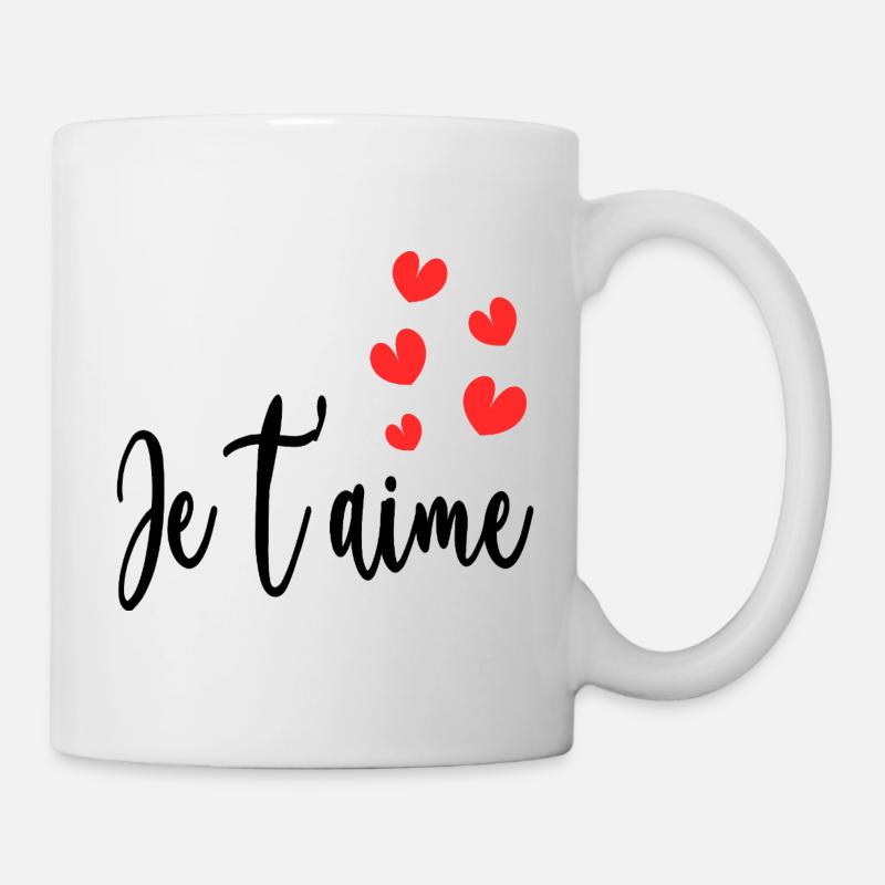 JE T'AIME. COEUR. COUPLE. SAINT VALENTIN. EVJF - Mug blanc - blanc