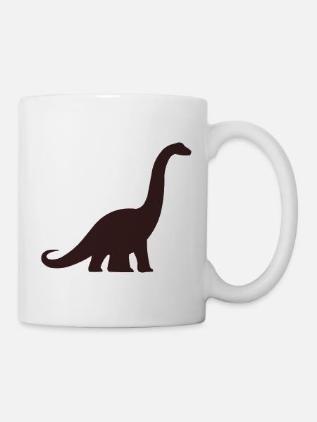 Dino Silhouette Brontosaurus - Tasse - Weiß