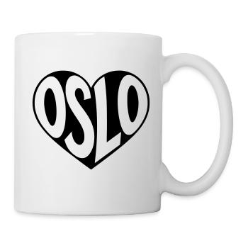 Oslo, Norwegen im Herz - Tasse - Weiß - Rechts