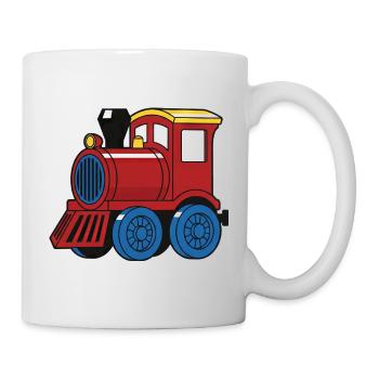 Süße Eisenbahn Lokomotive Dampflok für Kinder - Tasse - Weiß - Rechts