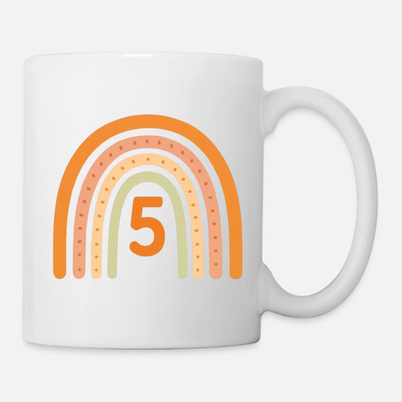 Arc-en-ciel du 5e anniversaire - Mug blanc - blanc