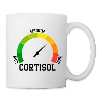 Niedriges Cortisol, sogar niedriger Wert - Tasse - Weiß - Rechts