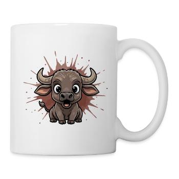 Taureau de dessin animé Cow-Boy - Mug blanc - blanc - Droite