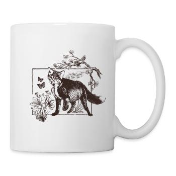 Waldfuchs im Blumenrahmen - Tasse - Weiß - Rechts