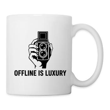  Offline Is Luxury Vintage Camera Linocut - Mug - white - Right