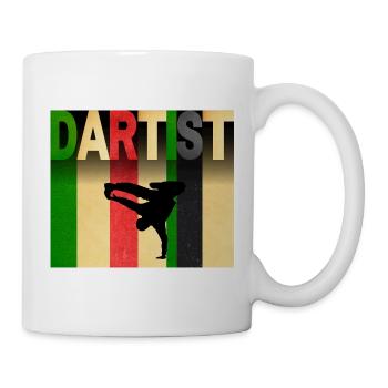 Dartist art dancer in color stripe - Mug - white - Right