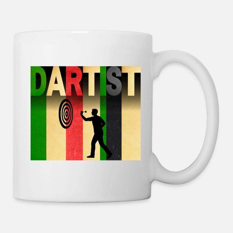 Dartist: Art Meets Dart Retro Stripes - Mug - white