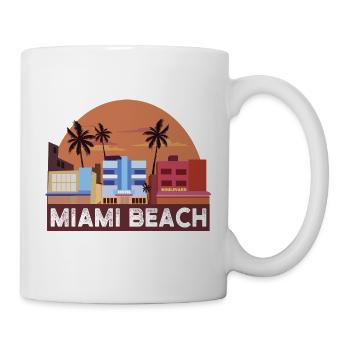 Miami Beach Retro Skyline - Mug - white - Right
