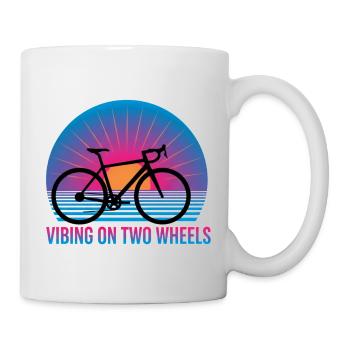 Viben auf zwei Rädern Synthwave Rennrad - Tasse - Weiß - Rechts