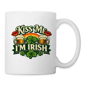 Embrasse-moi, je suis irlandais, St Patrick’s Design - Mug blanc - blanc - Droite