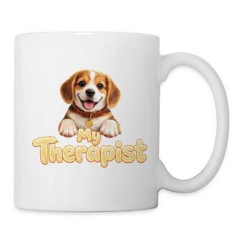 Beagle, mon thérapeute - Mug blanc - blanc - Droite