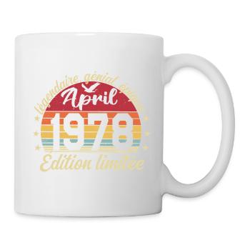 1978 avril Anniversaire avril 1978 - Mug blanc - blanc - Droite