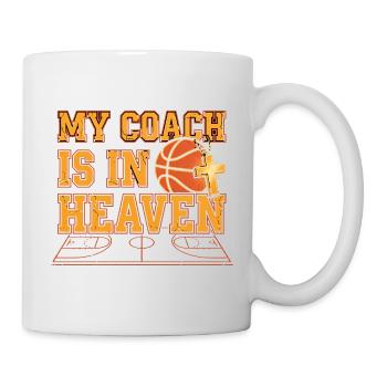 Mon entraîneur est au paradis dans le basket chrétien - Mug blanc - blanc - Droite