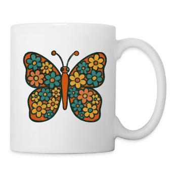 Butterfly with floral pattern - Mug - white - Right