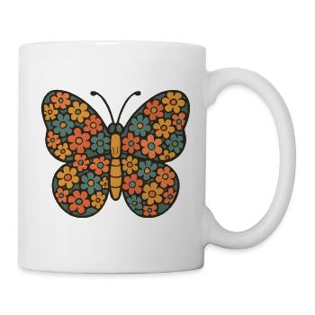 Flower Butterfly Pattern - Mug - white - Right