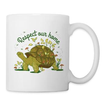 Respect Our Home Turtle Nature Environment Graphic - Tasse - Weiß - Rechts