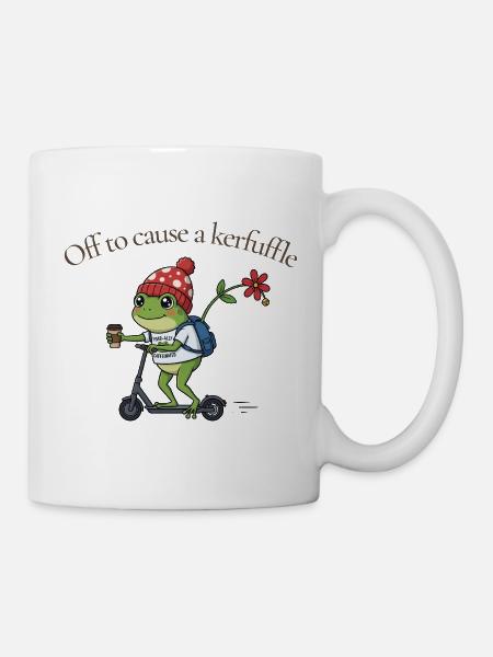 Frog on Scooter: Kerfuffle - Mug - white