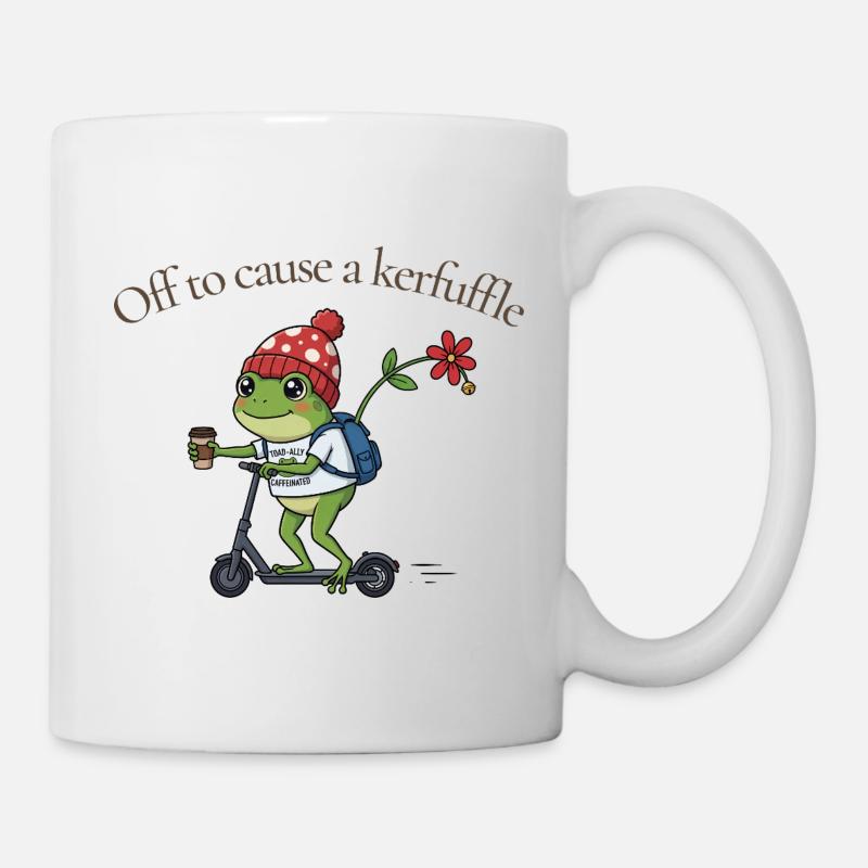 Frog on Scooter: Kerfuffle - Mug - white