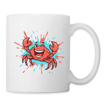 Lachender Krebs Farbsplash - Tasse - Weiß - Rechts