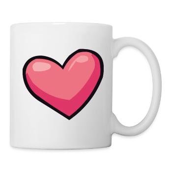 Rosa Herz-Illusion - Tasse - Weiß - Rechts