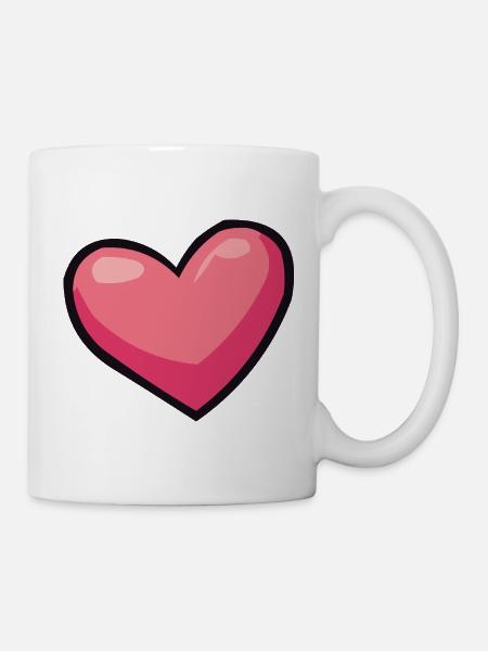 Rosa Herz-Illusion - Tasse - Weiß