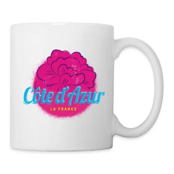 Côte d'Azur Retro Oleander France Souvenir - Mug - white - Right