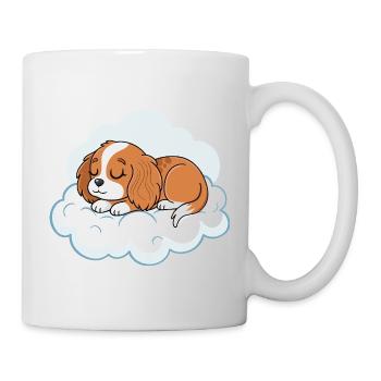 Chiot rêveur sur nuage - Mug blanc - blanc - Droite