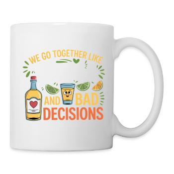 Tequila & Mauvaises décisions Cadeau d’amis drôles - Mug blanc - blanc - Droite