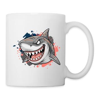 Angry Shark Graffiti Print - Mug - white - Right