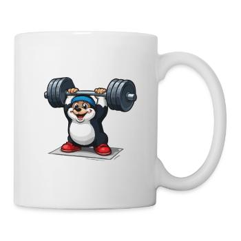 Maulwurf beim Gewichtheben - Tasse - Weiß - Rechts
