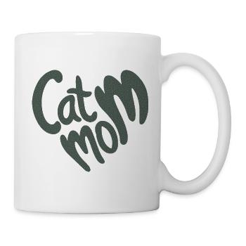 Katzenmama Herz Schriftzug mit körniger Textur - Tasse - Weiß - Rechts