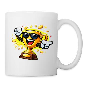 Golden Trophy with Sunglasses - Mug - white - Right