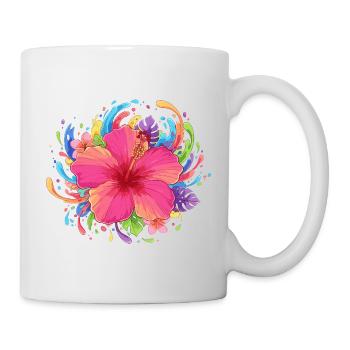 Hibiscus Blossom Color Explosion - Mug - white - Right