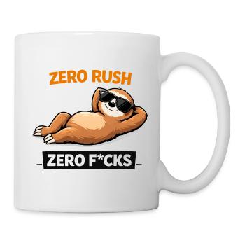 Zero Rush Sloth Chill Slogan - Mug blanc - blanc - Droite