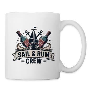 Sail & Rum Crew – Segeln Rum Piraten - Tasse - Weiß - Rechts