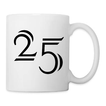 25. 25 YEARS. 25th ANNIVERSARY. 25 YEARS ANNIVERSARY. - Mug - white - Right