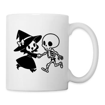 Witch and Skeleton Halloween Couple Motif - Mug - white - Right