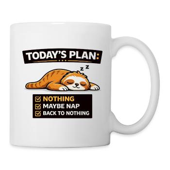 Plan aujourd’hui : Liste de contrôle pour la sieste du chat - Mug blanc - blanc - Droite