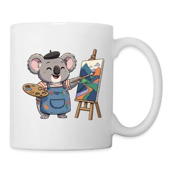 Koala Painter: Colorful Mountain Landscape - Mug - white - Right