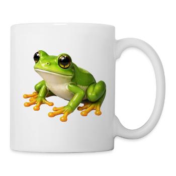Grüner Frosch Illustration - Tasse - Weiß - Rechts