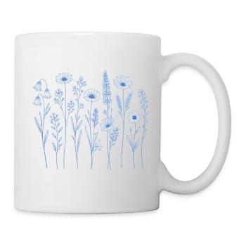 Vintage Blumen-Frauen-Wildblumen-Gartengarten - Tasse - Weiß - Rechts