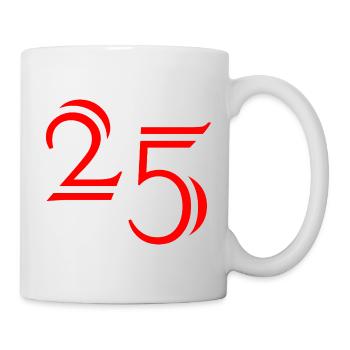 25. 25 YEARS. 25th ANNIVERSARY. 25 YEARS ANNIVERSARY. - Mug - white - Right