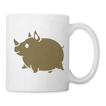 Rhino Cute Cartoon Silhouette - Mug - white - Right