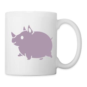 Silhouette mignonne de dessin animé de Kawaii Rhino - Mug blanc - blanc - Droite
