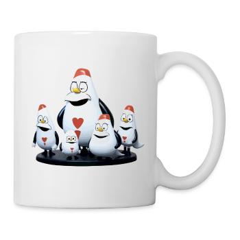 Heart Penguin Family Cartoon - Mug - white - Right