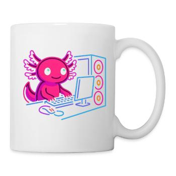 Conception de PC de jeu Axolotl Gamer Style Neon - Mug blanc - blanc - Droite