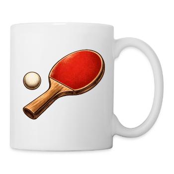 Tennis de table, raquette, balle, chemise, ping-pong - Mug blanc - blanc - Droite